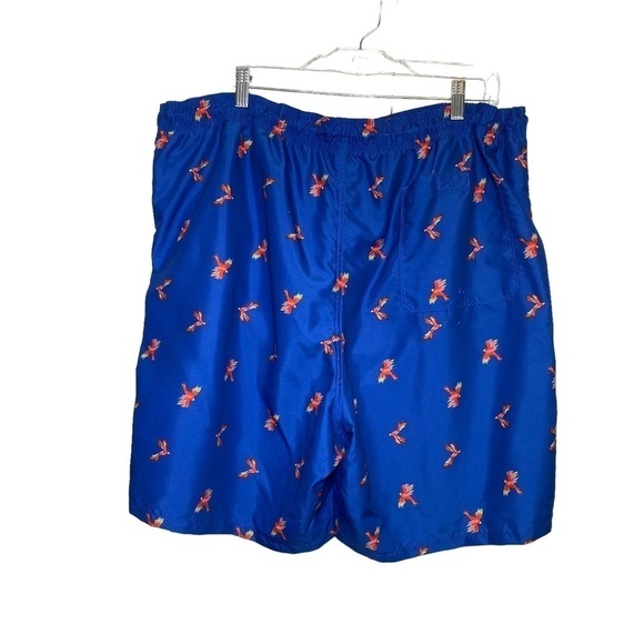 Old Navy men's size XXL novelty parrot print on blue swim trunks - Picture 3 of 5